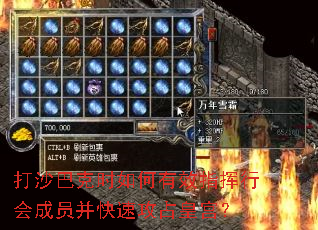 打沙巴克时如何有效指挥行会成员并快速攻占皇宫? 打沙巴克时如何有效指挥行会成员并快速攻占皇宫?