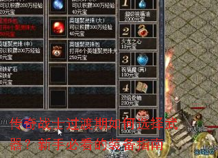 传奇战士过渡期如何选择武器?新手必看的装备指南 传奇战士过渡期如何选择武器?新手必看的装备指南
