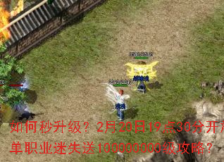 如何秒升级?2月20日19点30分开放单职业迷失送100000000级攻略? 如何秒升级?2月20日19点30分开放单职业迷失送100000000级攻略?