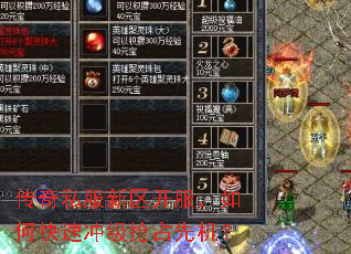 传奇私服新区开服,如何快速冲级抢占先机? 传奇私服新区开服,如何快速冲级抢占先机?